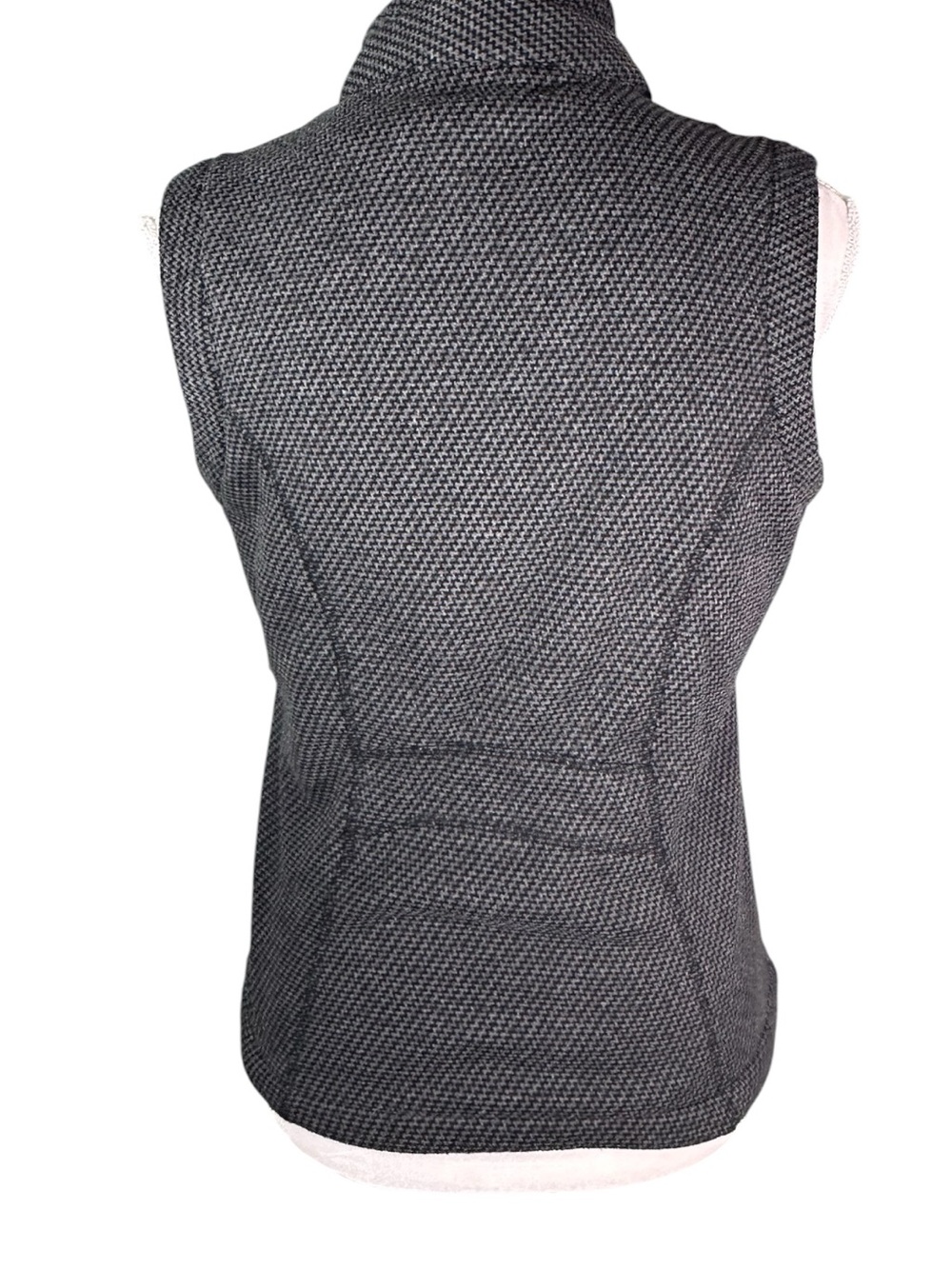 Royal Robbins Gray Tweed Fleeced Button Front Vest High Collar Small - Picture 6 of 10